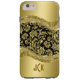 Funda De Case-Mate Para iPhone Damascos florales metálicos de oro y negro 2 (Reverso)