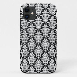 Funda Para iPhone 11 Damask - blanco en estuche para iPhone negro