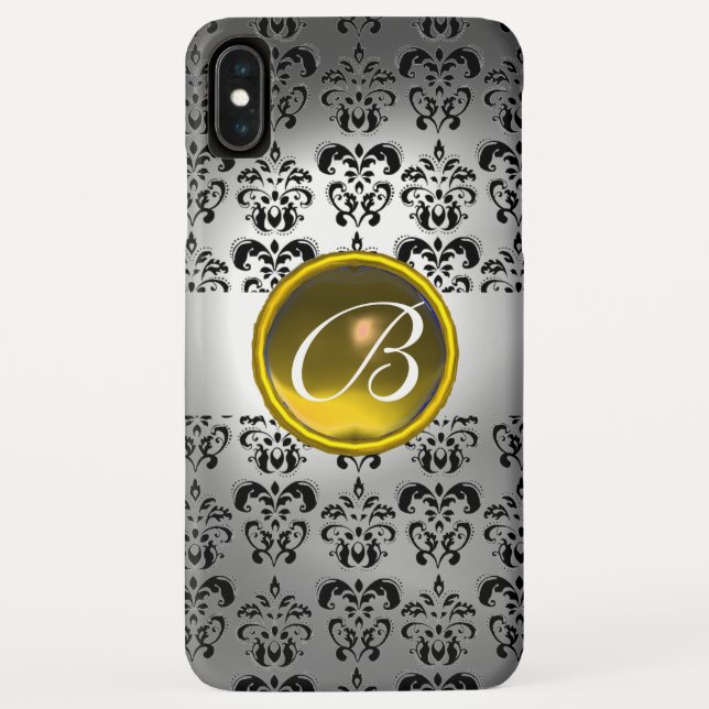 Funda De Case-Mate Para iPhone DAMASK GEM MONOGRAM amarillo blanco (Reverso)