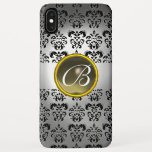 title_seo2 DAMASK GEM MONOGRAM gris negro blanco