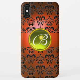 title_seo2 DAMASK GEM MONOGRAM naranja amarillo negro