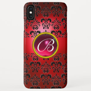 title_seo2 DAMASK GEM MONOGRAM naranja negro rojo