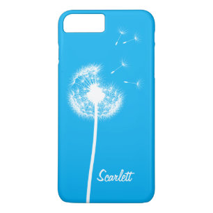Funda Para iPhone 8 Plus/7 Plus Dandelion Monogrammed Bright Blue iPhone 7 Plus