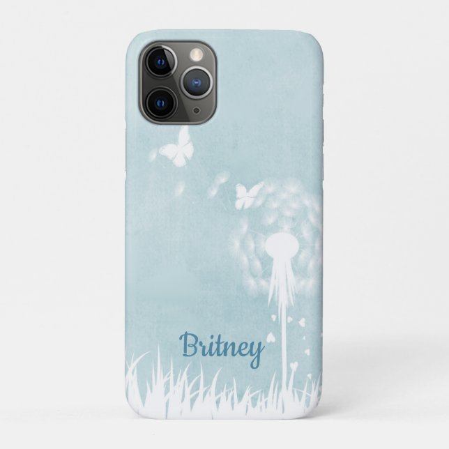 Funda De Case-Mate Para iPhone Dandelions, mariposas y cielos azules (Reverso)