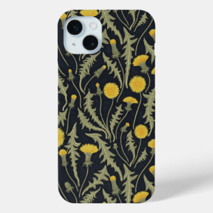 Funda Para iPhone 15 Mini Dandelions, verde, amarillo y negro