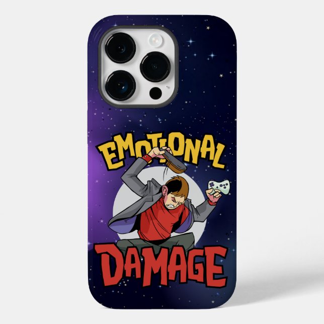 FUNDA DE Case-Mate PARA iPhone DAÑO EMOCIONAL JUEGO ENOJADO (Reverso )
