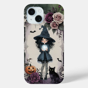 Funda Para iPhone 15 Dark Academia Bruja Halloween Gótica