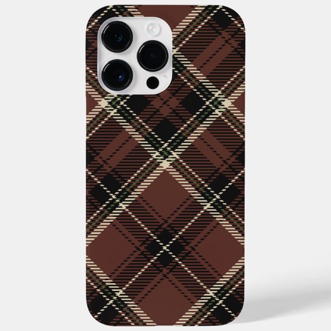 Funda De Case-Mate Para iPhone Dark Academia Chestnut Plaid (Reverso)