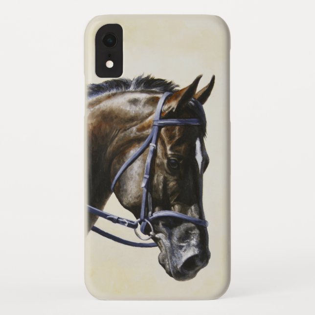 Funda De Case-Mate Para iPhone Dark Brown Bay Trakehner Vestido Caballo (Reverso)
