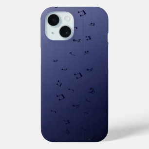 Funda Para iPhone 15 Dark Gothic Melody: Ombre Musical Notes Phone Case