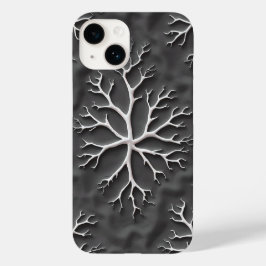 Funda Para iPhone 14 De Case-Mate Dark Gray iPhone Case with Organic White Branches