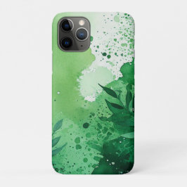Funda Para iPhone 11 Pro Dark Jungle color de agua verde textura dibujada a