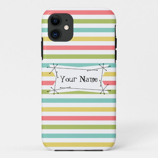 Funda De Case-Mate Para iPhone Dazzle Stripe Name Classic iPhone case vertical (Reverso)
