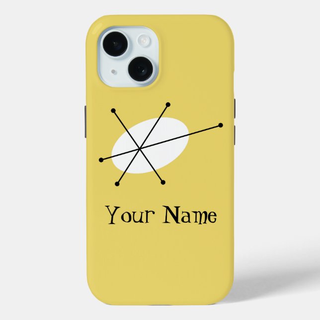 Funda De Case-Mate Para iPhone Dazzle Yellow 'Name' iPhone case vertical (Reverso )