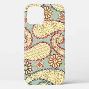 Funda Para iPhone 12 De estilo rústico, paisley vintage.