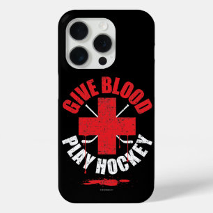 Funda Para iPhone 15 Pro Dé Sangre. Jugar al hockey. estuche para iPhone