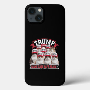 Funda Para iPhone 13 Debate Donald Trump Hacer que los Gatos estén Segu