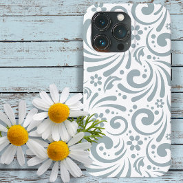 Funda Para iPhone 13 Pro Decoración blanca y azul de la época de primavera 