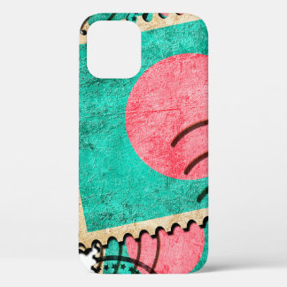 Funda Para iPhone 12 Decoración de fondo de sellos postales, fondo, ba