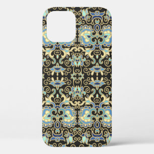 Funda Para iPhone 12 Decoración inmaculada de color vintage en dorado