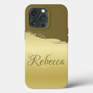 Funda Para iPhone 13 Pro Decoración metalizado de oro de lujo sobre oro mi