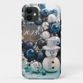 Funda Para iPhone 11 Decoraciones de Navidad azul estuche para iPhone