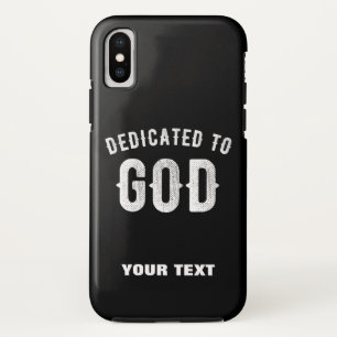 FUNDA PARA iPhone X DEDICADO A DIOS PERSONALIZABLE GUAY TEXTO BLANCO