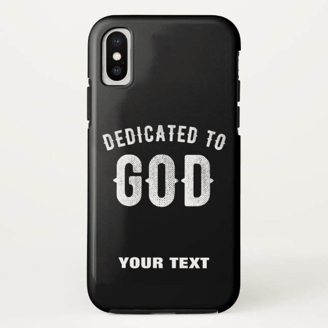 FUNDA DE Case-Mate PARA iPhone DEDICADO A DIOS PERSONALIZABLE GUAY TEXTO BLANCO (Reverso)