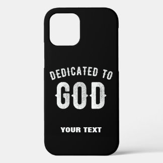 FUNDA PARA iPhone 12 PRO DEDICADO A DIOS PERSONALIZABLE GUAY TEXTO BLANCO