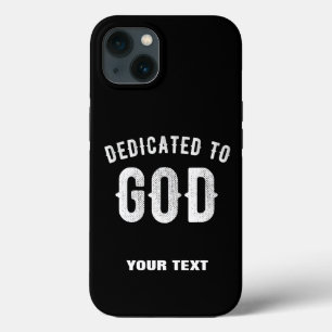 FUNDA PARA iPhone 13 DEDICADO A DIOS PERSONALIZABLE GUAY TEXTO BLANCO