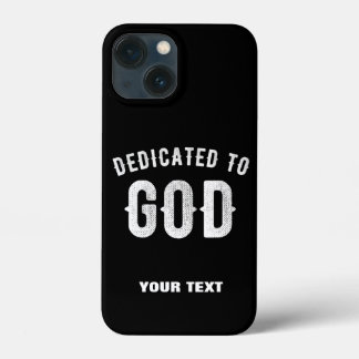 FUNDA PARA iPhone 13 MINI DEDICADO A DIOS PERSONALIZABLE GUAY TEXTO BLANCO