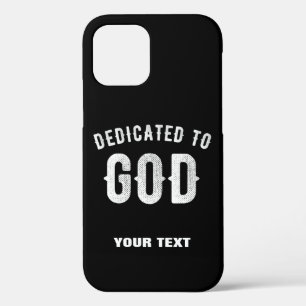 FUNDA PARA iPhone 12 DEDICADO A DIOS PERSONALIZABLE GUAY TEXTO BLANCO
