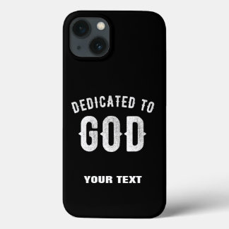 FUNDA PARA iPhone 13 DEDICADO A DIOS PERSONALIZABLE GUAY TEXTO BLANCO