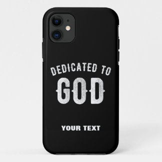 FUNDA PARA iPhone 11 DEDICADO A DIOS PERSONALIZABLE GUAY TEXTO BLANCO