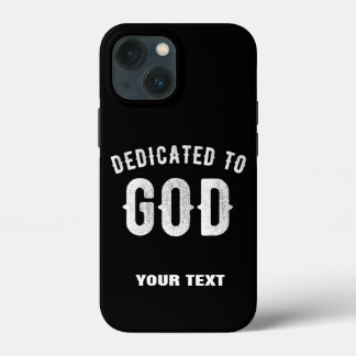 FUNDA PARA iPhone 13 MINI DEDICADO A DIOS PERSONALIZABLE GUAY TEXTO BLANCO