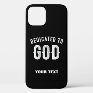 FUNDA PARA iPhone 12 DEDICADO A DIOS PERSONALIZABLE GUAY TEXTO BLANCO