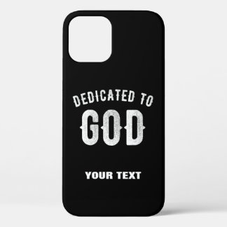 FUNDA PARA iPhone 12 PRO DEDICADO A DIOS TEXTO BLANCO FRESCO PERSONALIZABLE