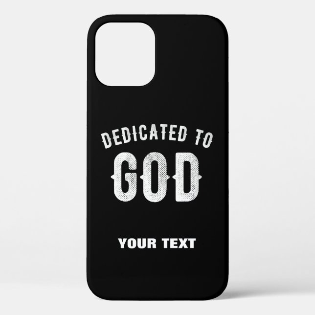 FUNDA DE Case-Mate PARA iPhone DEDICADO A DIOS TEXTO BLANCO FRESCO PERSONALIZABLE (Reverso )