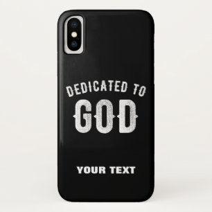 FUNDA PARA iPhone X DEDICADO A DIOS TEXTO BLANCO FRESCO PERSONALIZABLE