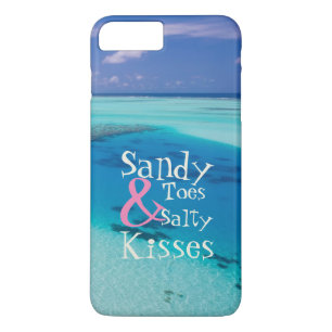 Funda Para iPhone 8 Plus/7 Plus Dedos de arena y besos salados Hermosa foto de pla