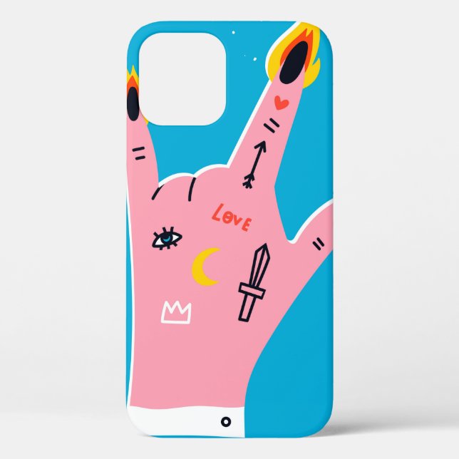 Funda De Case-Mate Para iPhone Dedos de incendio abstractos (Reverso )