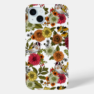 Funda Para iPhone 15 Mini Dedos de oro y flores