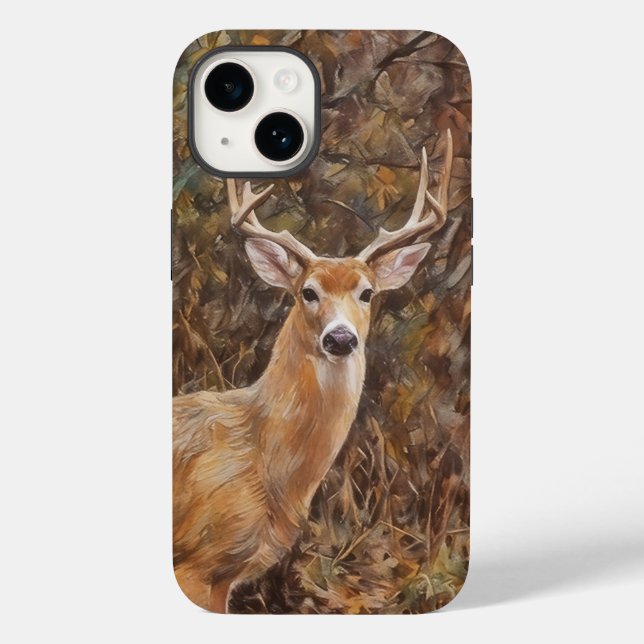 Funda De Case-Mate Para iPhone Deer Antler Buck Wild Deer Art Phone Case (Reverso )