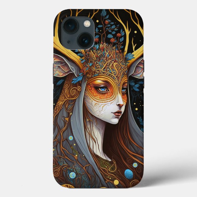 Funda De Case-Mate Para iPhone Deer Lady Fantasy Art (Reverso )