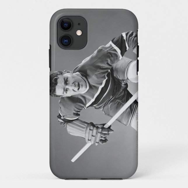 Funda De Case-Mate Para iPhone Defensa del hockey (Reverso)