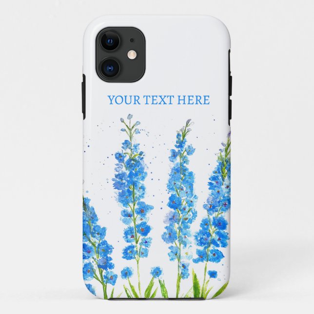 Funda De Case-Mate Para iPhone Definador azul acuarela floral elegante rústico (Reverso)