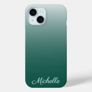 Funda Para iPhone 15 Degradado oscuro personalizado verde