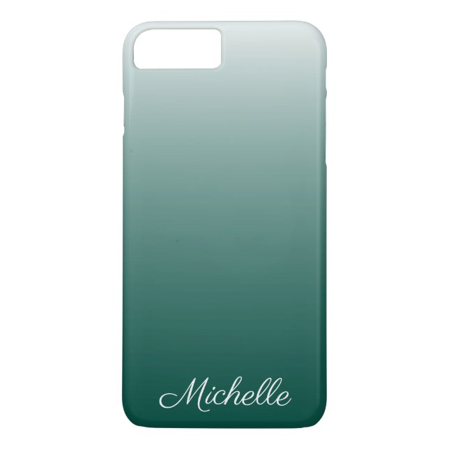 Funda De Case-Mate Para iPhone Degradado oscuro personalizado verde (Reverso)