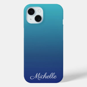 Funda Para iPhone 15 Degradado sombrío azul personalizado
