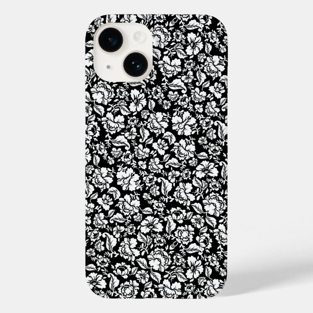 Funda De Case-Mate Para iPhone Deja el patrón 14b. negro BG (Reverso )